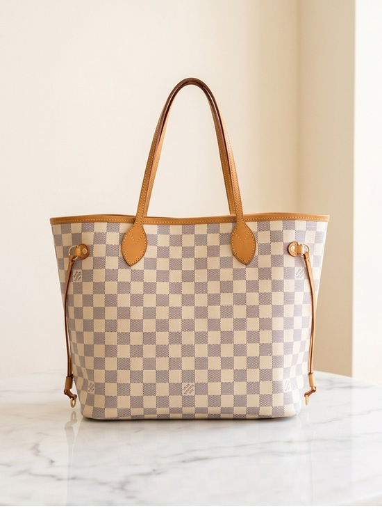 Handbags - Authentic Louis Vuitton Neverfull MM in azur